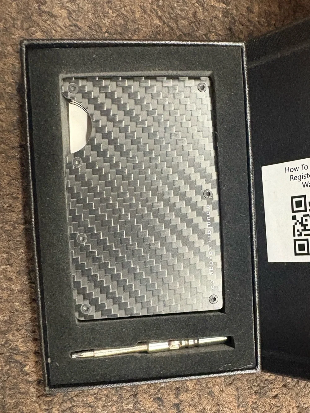 Carbon Fiber RFID Blocking Card & Key Holder Wallet - Black